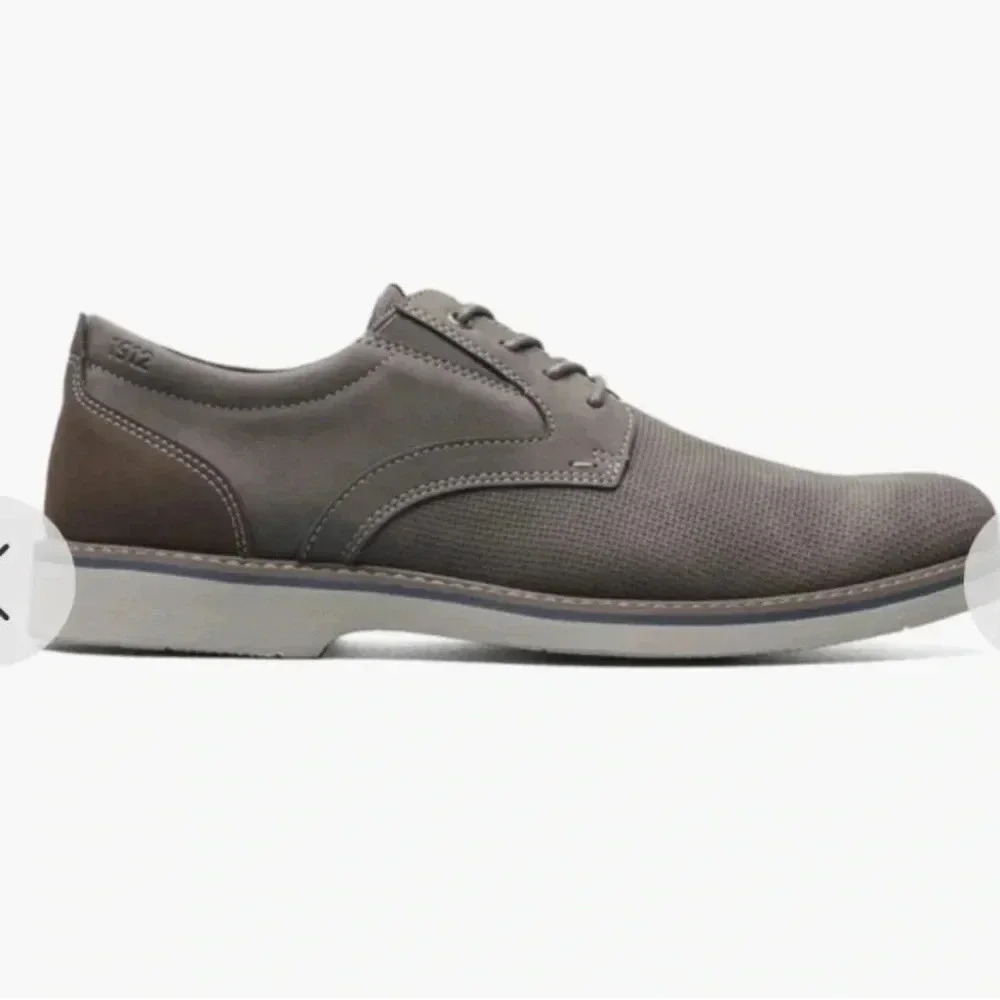 Nunn Bush CADET PLAIN TOE OXFORD comfort gel memory lightweight mens 9.5 gray